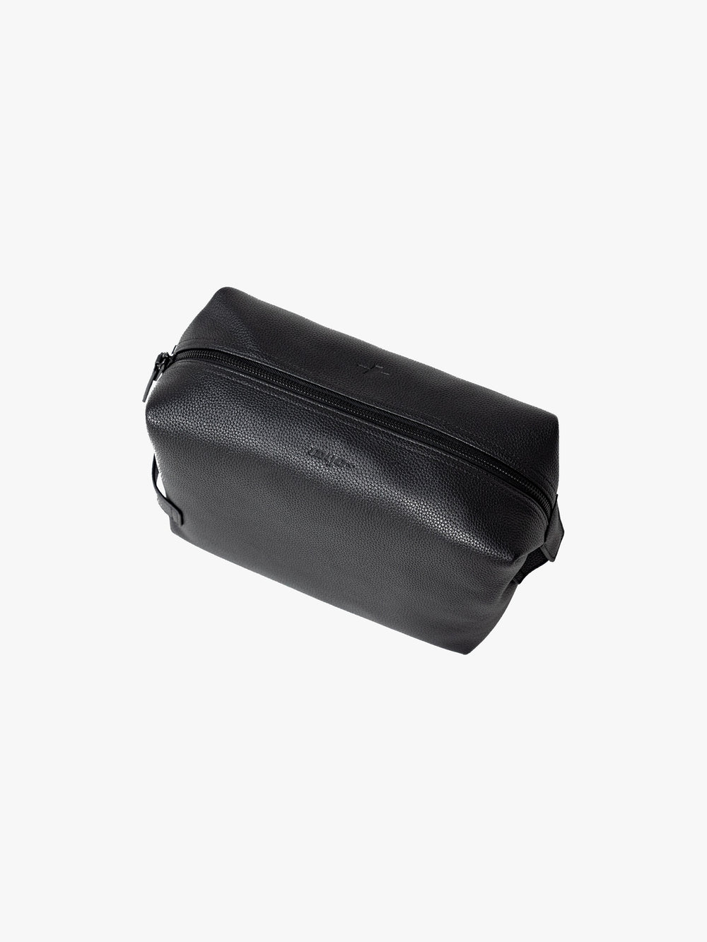 Black genuine leather recovery bag with aluminium zipper and embossed Myo+ branding