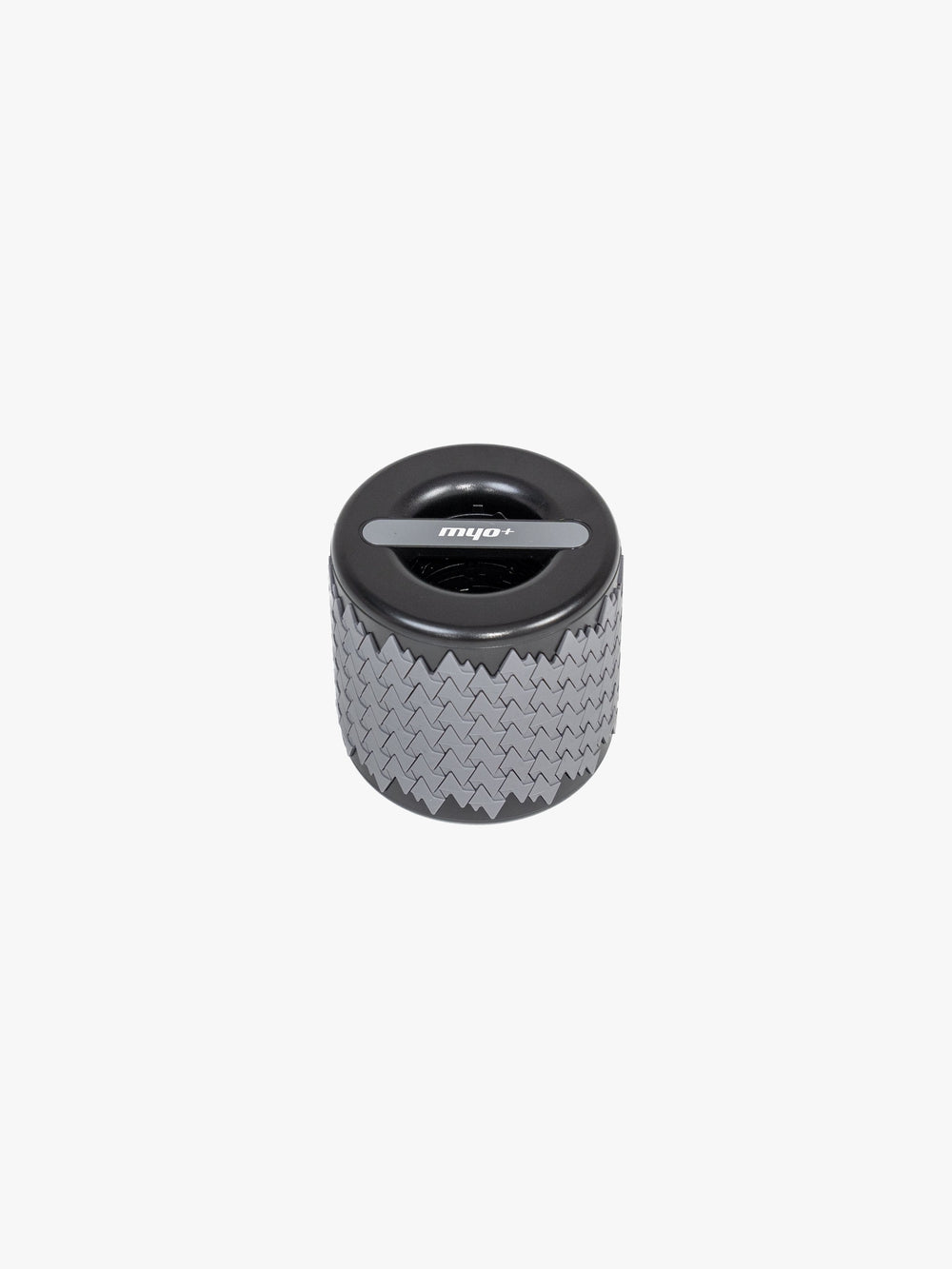 Myo+ travel foam roller collapsed to 13cm for packing in a bag