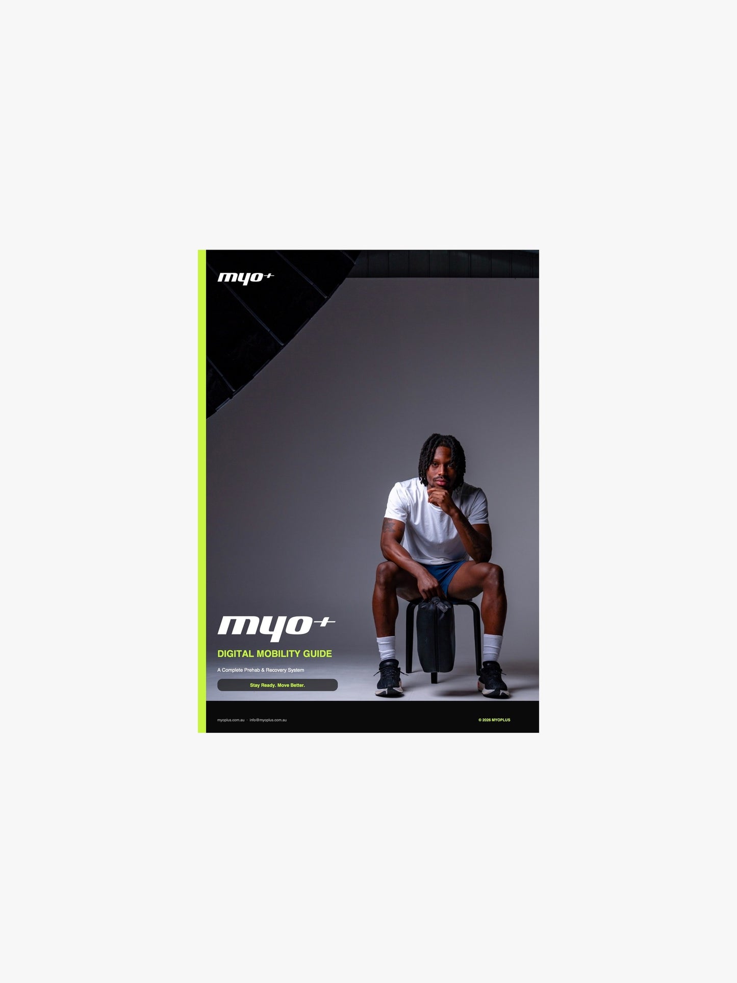 Myo+ Digital Mobility Guide cover, 20-page pre and post-training protocols